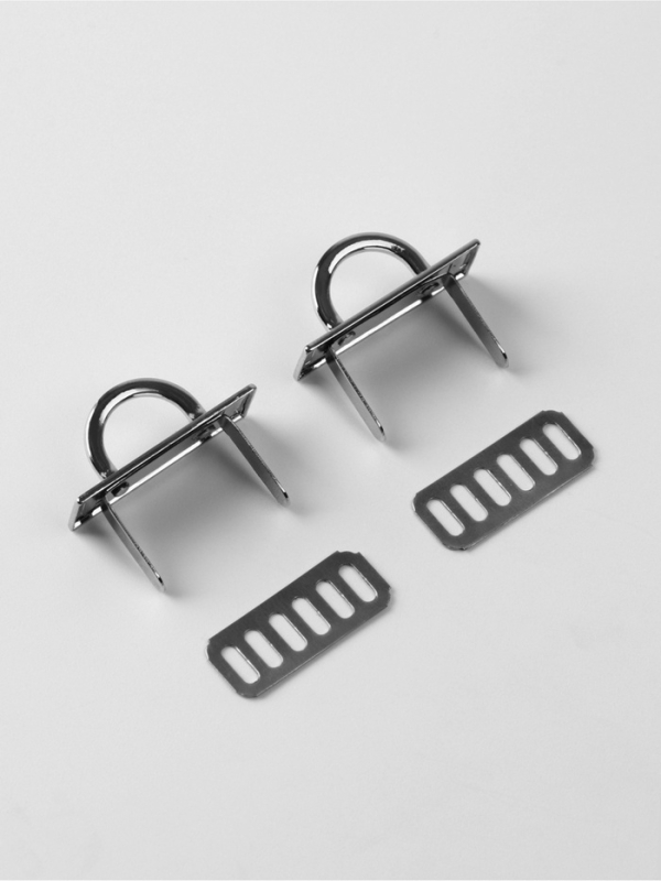 Крепления для ручек для сумки 2шт 3*1,3*1,3см на прокол металл серебряный АУ