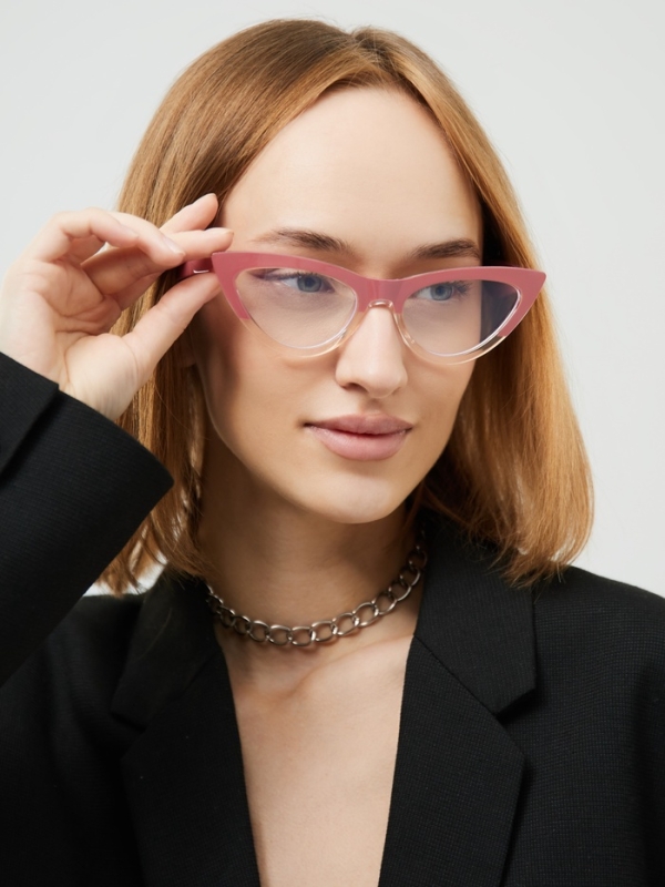 Очки имиджевые женские, для компьютера, ширина 15.2 см, дужка 14 см, линза 6.8 х 4.5 см