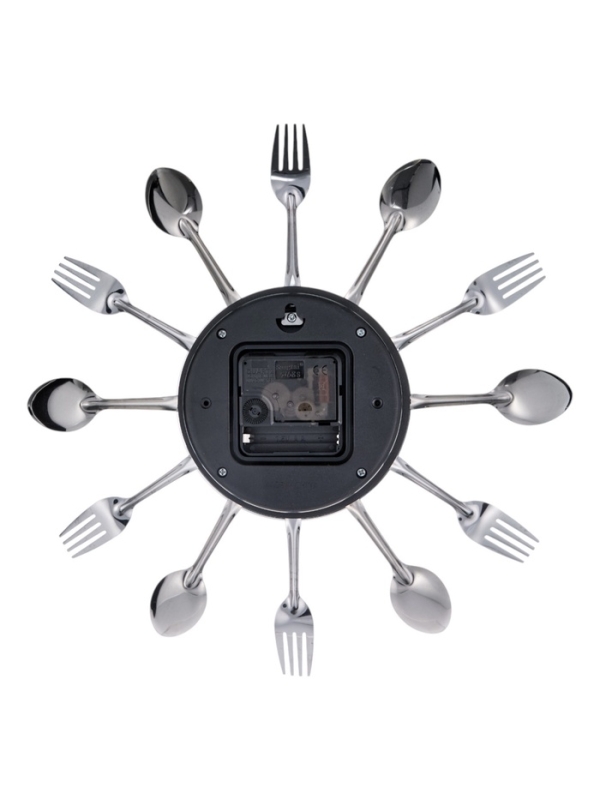 Часы настенные, серия: Кухня, "Столовые приборы", дискретный ход, d-31 см, циферблат 13.5 см