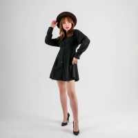 Платье-рубашка SL, 42, чёрный Платье-рубашка SL, 42, чёрный