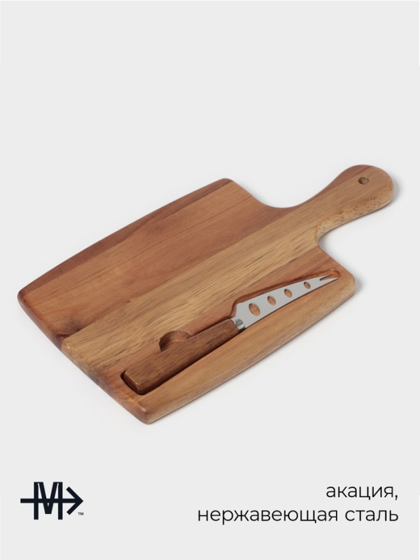 Набор для подачи сыра Magistro Shape, нож, доска