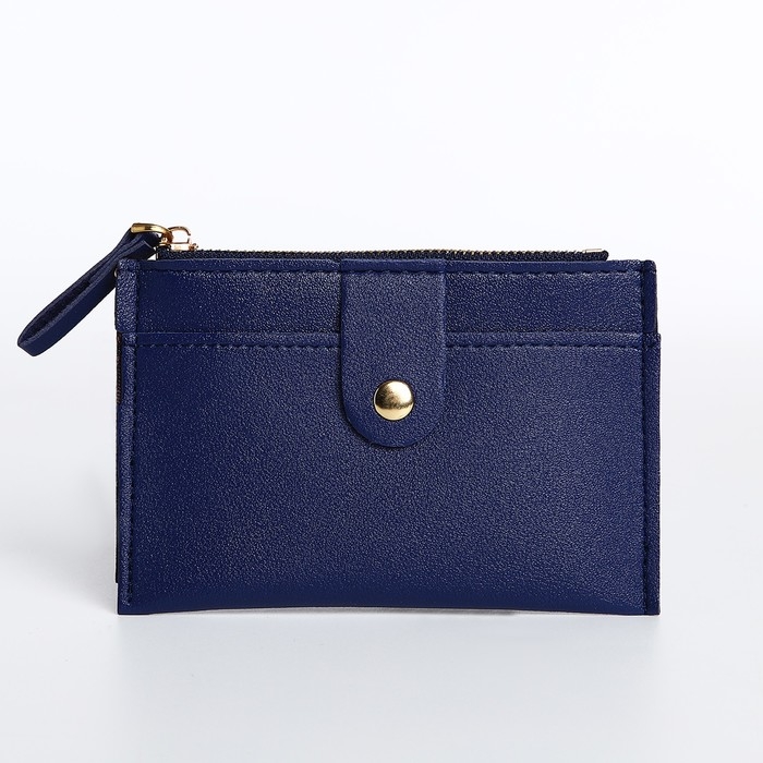 Картхолдер на молнии, цвет синий Картхолдер на молнии, цвет синий