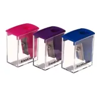 Точилка ErichKrause City Mini Vivid, 1 отверстие, с контейнером, пластиковая, МИКС