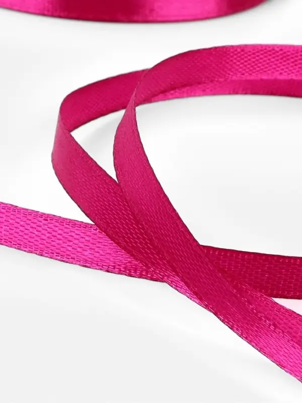 Лента атласная, 6 мм, 23&plusmn;1 м, ярко-розовая №27