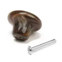 Ручка-кнопка CAPPIO, d=33 мм, акрил, цвет коричневый