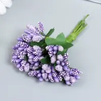 Цветы для декорирования "Соцветие" сиреневый 1 букет=12 цветов 8,5 см