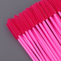 Щёточки для бровей и ресниц, силиконовые, набор - 50 шт, 10,5 см, цвет розовый Щёточки для бровей и ресниц, силиконовые, набор - 50 шт, 10,5 см, цвет розовый