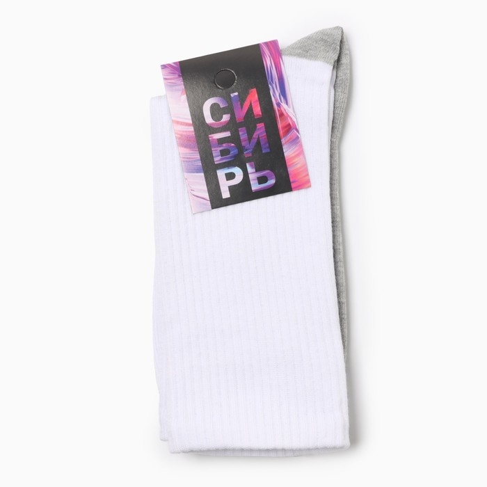 Носки мужские, цвет белый/серый, р-р 29 Носки мужские, цвет белый/серый, р-р 29