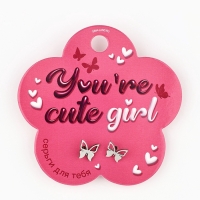 Серьги гвоздики &ldquo;Cute girl&rdquo;, 0,95 см