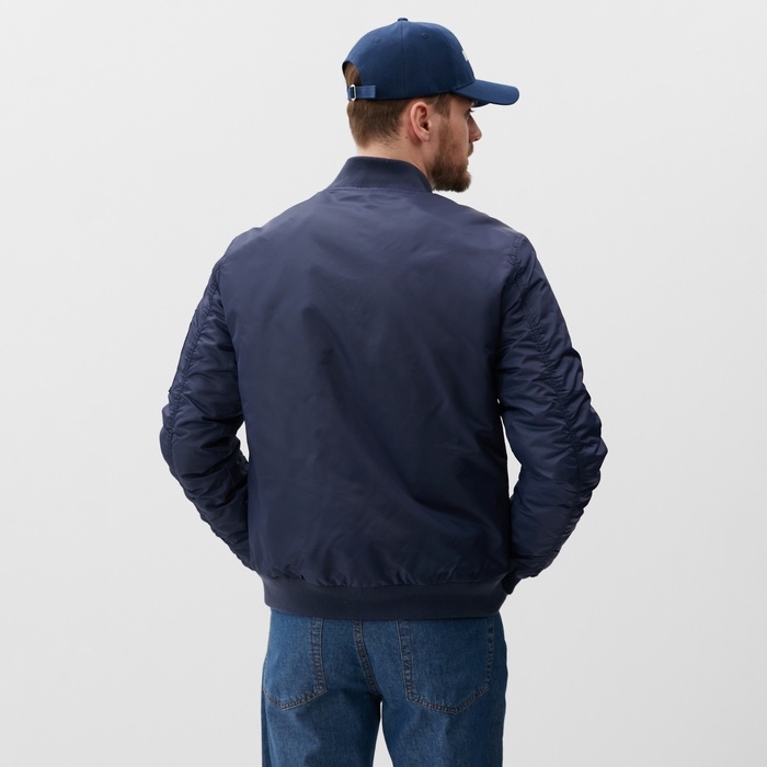 Бомбер мужской на молнии MIST, размер 50, синий Бомбер мужской на молнии MIST, размер 50, синий