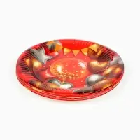 Тарелка одноразовая бумажная &laquo;Воздушные шары фольга&raquo;, красная 18 см