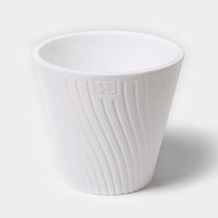 Кашпо для цветов со вставкой &laquo;Луи&raquo;, 1,2 л, цвет белый