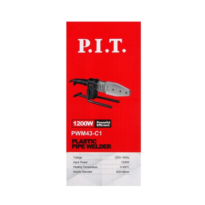Аппарат для сварки пластиковых труб P.I.T., 1200 Вт, 0-300°, насадки 20,25,32,40 мм, кейс Аппарат для сварки пластиковых труб P.I.T., 1200 Вт, 0-300°, насадки 20,25,32,40 мм, кейс