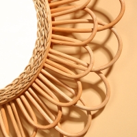 Зеркало настенное, 60&times;60&times;3 см, ротанг