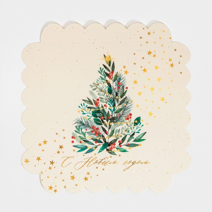 Коробка для кондитерских изделий с PVC крышкой «Елка», 21 х 21 х 3 см Коробка для кондитерских изделий с PVC крышкой «Елка», 21 х 21 х 3 см