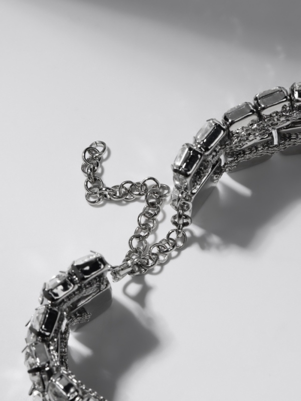 Чокер-колье &laquo;Сияние&raquo; дуэт, цвет белый в серебре, 36 см