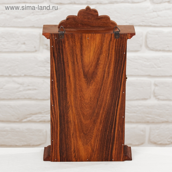 Ключница "Стеклянный замок с сердечками" дерево 6х16х24 см