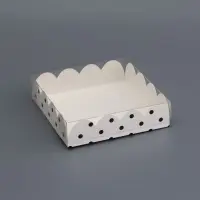 Коробка для печенья, &laquo;Горох&raquo;, белая, 12&times;12&times;3 см