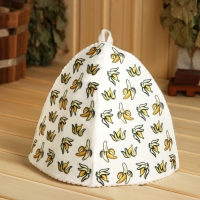 Шапка для бани с принтом "Банан" Шапка для бани с принтом "Банан"