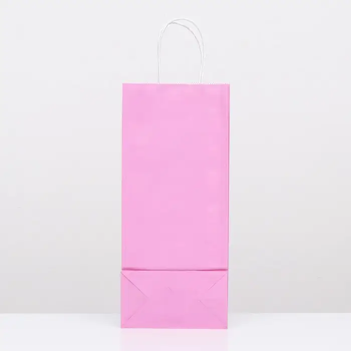 Пакет крафт под бутылку, Сиреневый, 14&times;8&times;32 см