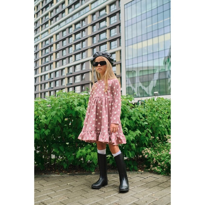 Платье детское KAFTAN Платье детское KAFTAN "Горох", р. 34 (122-128), розовый