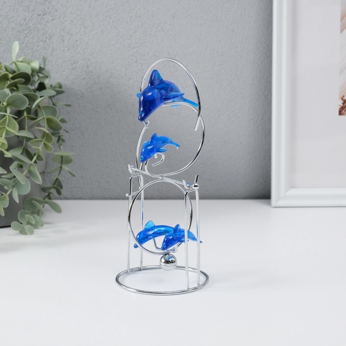 Маятник "Дельфины" 1 бол и 3 мал 9,5 х 8 х 19,5 см