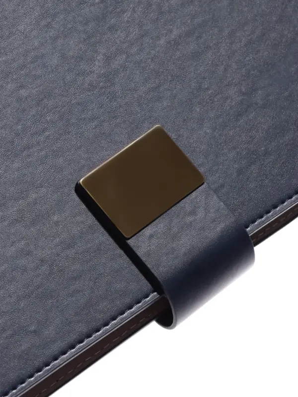 Органайзер на кольцах, А5, с хлястиком, 80л, линия, к/зам, Синий