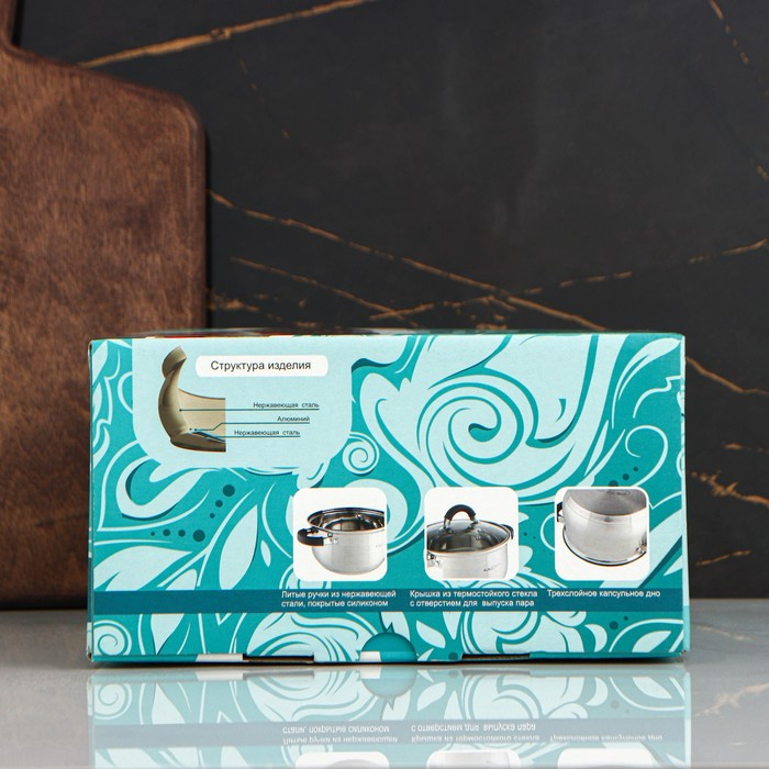 Кастрюля &laquo;Ирида&raquo;, 1.9 л, d=16 см, капсульное дно, индукция