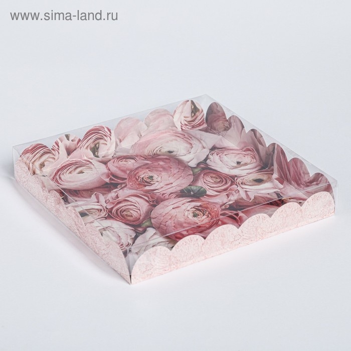 Коробка для печенья, кондитерская упаковка с PVC крышкой, My best wishes, 21 х 21 х 3 см Коробка для печенья, кондитерская упаковка с PVC крышкой, My best wishes, 21 х 21 х 3 см