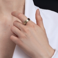 Кольцо XUPING параллель, цвет золото, размер 19