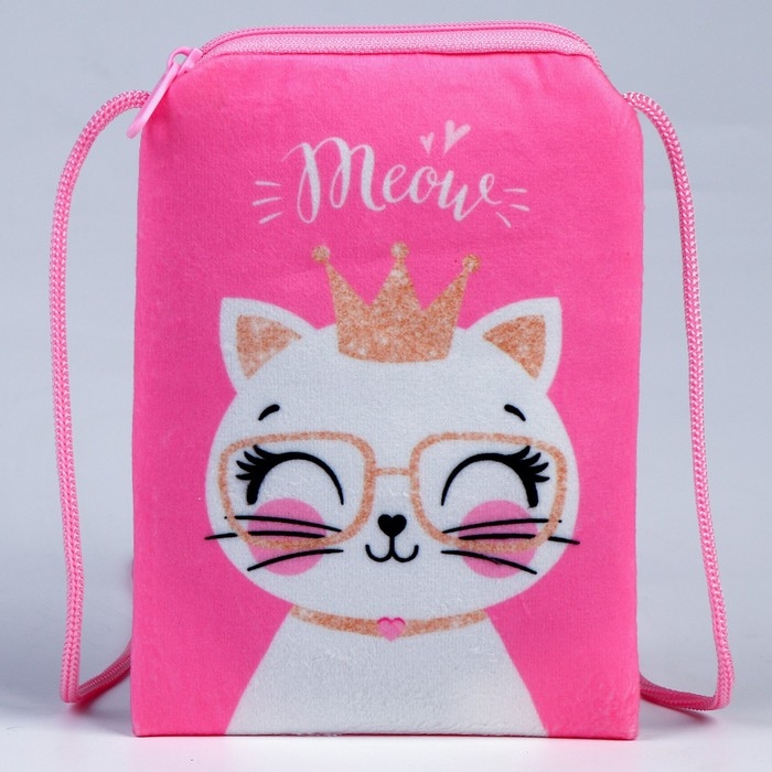Сумка детская плюшевая Сумка детская плюшевая "Кошечка принцесса" плоская