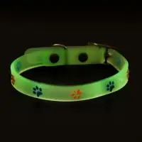 Ошейник, светящийся в темноте, "Яркие следы" (люминесцентный), 30 х 1 см, фиолетово-жёлтый