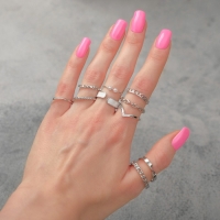 Набор колец 10 штук &laquo;Тренд&raquo; элегантность, цвет белый в серебре, размер МИКС