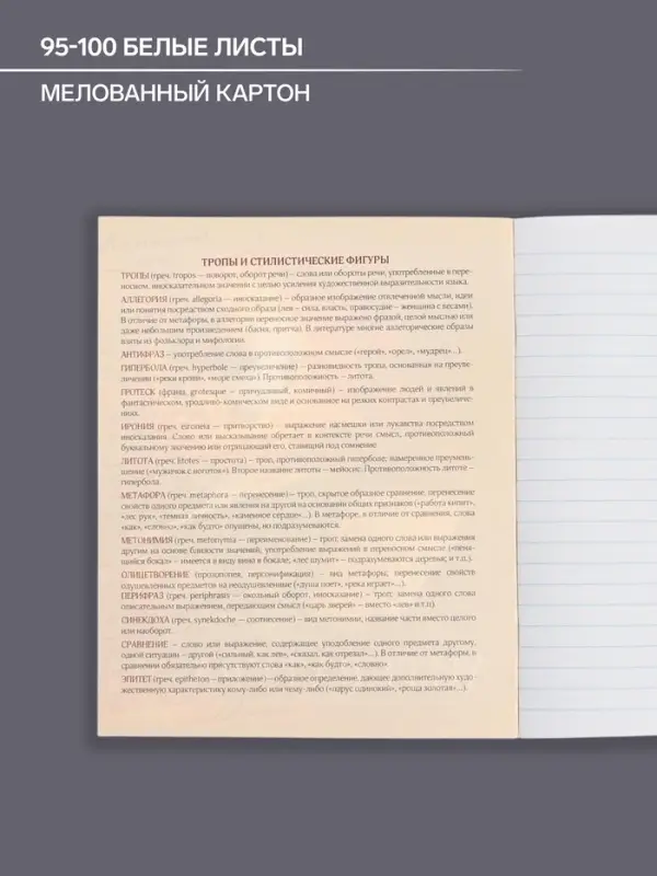 Тетрадь предметная 48 листов в линейку Calligrata, &laquo;СуперНеон. Литература&raquo;, обложка мелованный картон