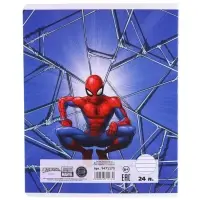 Тетрадь в линейку 24 листа, 5 видов МИКС, тиснение, обложка мелованный картон, &laquo;Человек-паук&raquo;