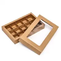 Коробка для 15 конфет, крафт, 13.7&times;22&times;3.5 см