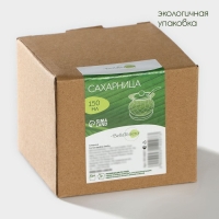 Сахарница фарфоровая с ложкой на бамбуковой подставке BellaTenero, 140 мл, цвет белый