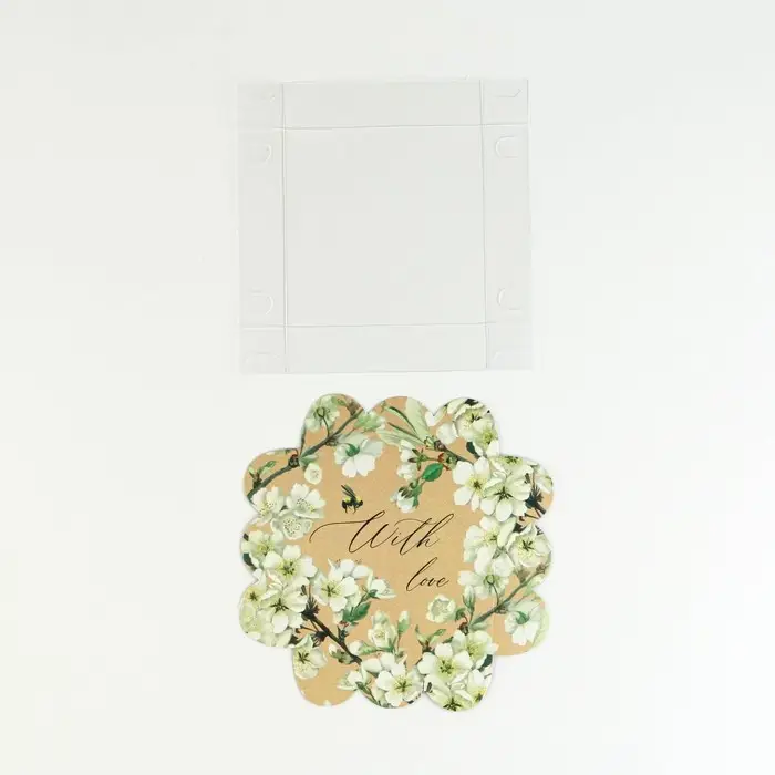 Коробка для печенья, кондитерская упаковка с пластиковой крышкой, &laquo;Пчёлка&raquo;, 10.5 х 10.5 х 3 см