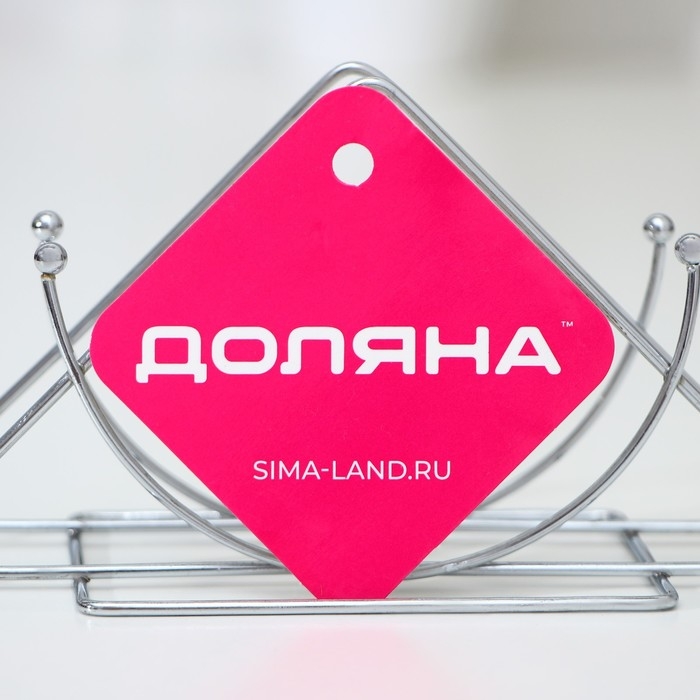 Салфетница Доляна &laquo;Полумесяц&raquo;, 13.5&times;6&times;7.5 см, хромированная