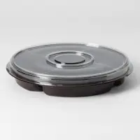 Крышка одноразовая к менажнице, пластик, d=26 см, круглая, прозрачная