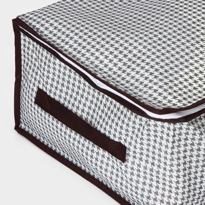 Кофр для хранения вещей &laquo;Вилли&raquo;, 45&times;30&times;20 см, цвет бело-коричневый