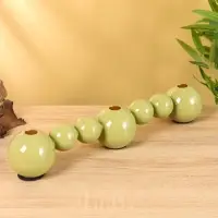 Подсвечник на 3 свечи &laquo;Бусы&raquo;, с 7 сферами, 44&times;8&times;8 см, оливковый