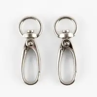 Карабины металл 7,9гр 4,5*1,5см/12*2мм (наб 2 шт цена за наб) серебряный TR