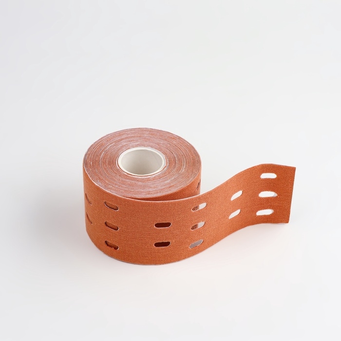 Кинезио - тейп, с перфорацией, 5 см &times; 5 м, цвет бежевый