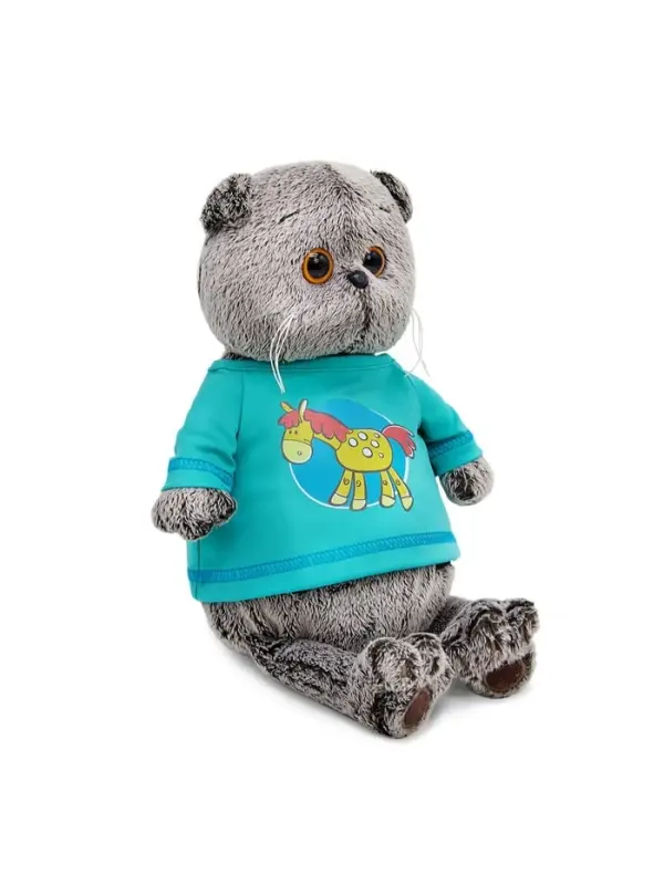 Мягкая игрушка "Кот Басик в лонгсливе с лошадкой", 22 см Ks22-295