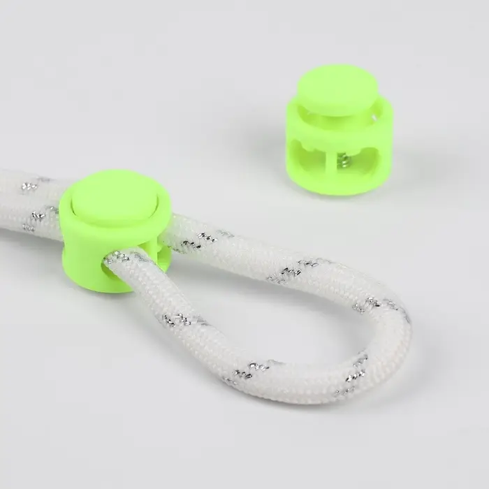Набор для шнурков, d=5 мм, фиксатор и наконечник, 2 пары, салатовый