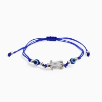 Браслет-оберег &laquo;Черепаха&raquo; на нити, спокойствие, глазик, цвет синий в серебре