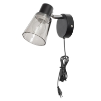 Бра с проводом 59393/1 E14 40Вт черный-хром 15х11х15 см