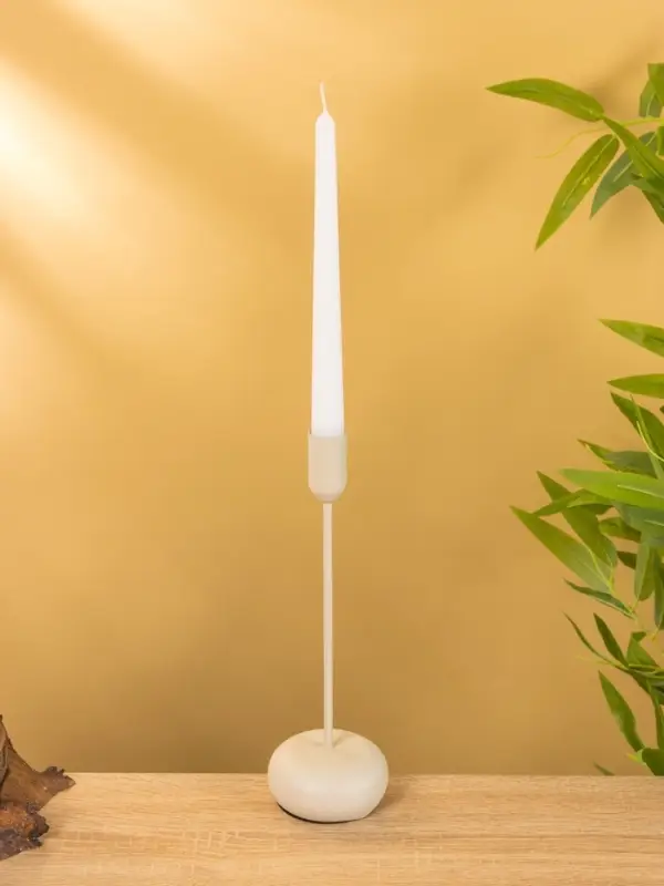 Подсвечник на 1 свечу текстурный "Фисташковый" 8х8х25,5 см