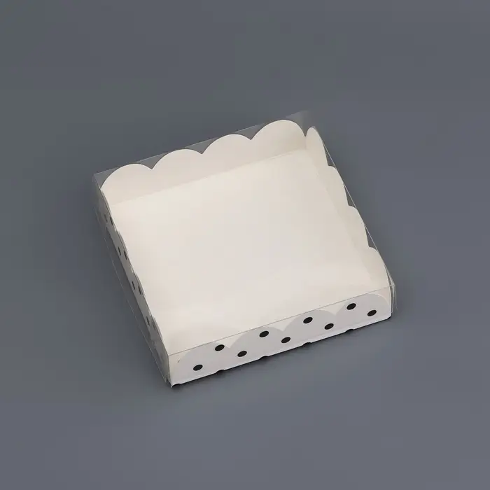 Коробка для печенья, &laquo;Горох&raquo;, белая, 12&times;12&times;3 см